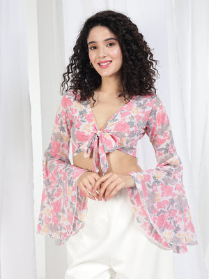 TANDUL Women Fit and Flare Pink Top