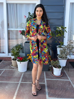 TANDUL Women Vibrant Multicolor Floral Printed Shrug