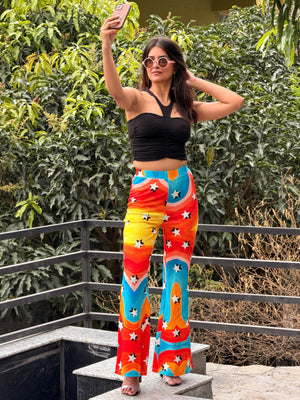 TANDUL Women Vibrant Starry Night Printed Trouser
