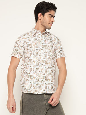 TANDUL  Men Regular Fit Printed Spread Collar Casual Shirt