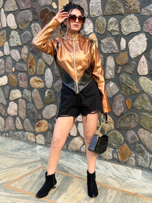 TANDUL Women Solid Leather Jacket