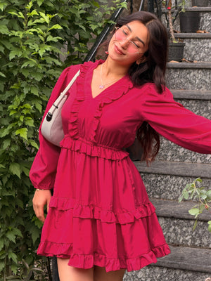 TANDUL WomenFuchsia Pink Flared Dress