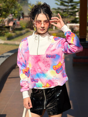 TANDUL Women Vibrant Pink Sweatshirt