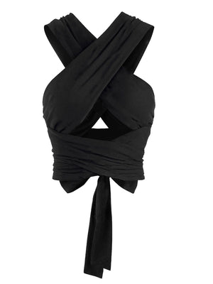 TANDUL  Casual Sleeveless Solid Women Black Top
