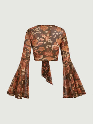 TANDUL  Casual Bell Sleeves Printed Women Multicolor Top