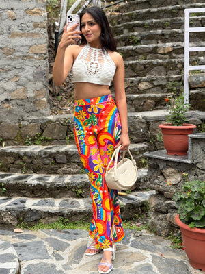 TANDUL Women Vibrant Floral Print Trousers