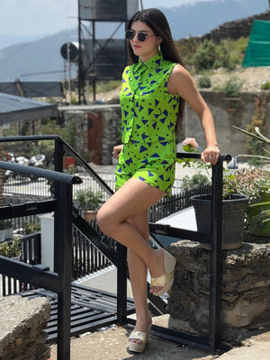 TANDUL Women Neon Green Printed Co-ord Set