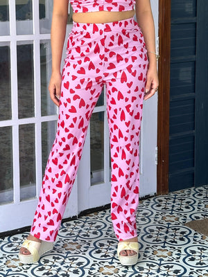 TANDUL Women Pink Heart Printed Trouser