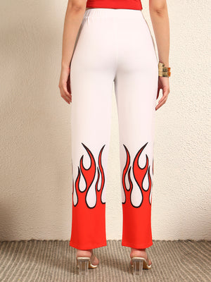 TANDUL Women Striking Flame-Emblazoned Trouser