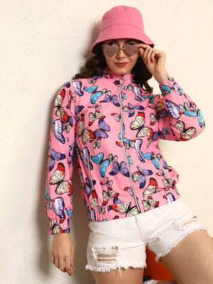 TANDUL Women Charming Pink Printed Jacket
