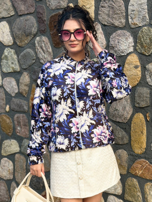 TANDUL Women Floral Print Puffer Jacket