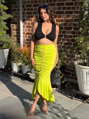 TANDUL Women Stunning Neon Green Skirt