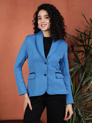 TANDUL Women Elegant Blue Blazer