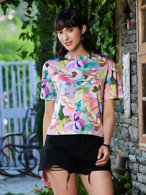 TANDUL Women Multicolor Printed T-shirt