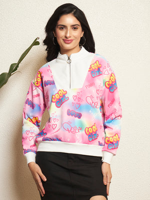 TANDUL Women Vibrant Pink Sweatshirt