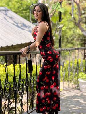 TANDUL Women Charming Cherry Printed Dress
