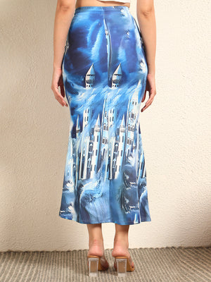 TANDUL Women Stunning Blue Skirt