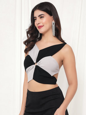 TANDUL  Casual Sleeveless Solid Women Black Top