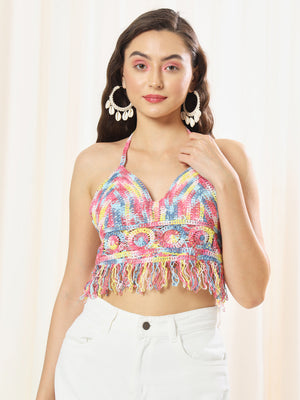 TANDUL  Casual Sleeveless Printed Women Multicolor Top