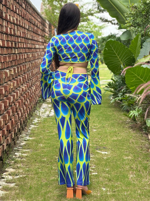 TANDUL Women Stunning Blue and Green Co-ord set