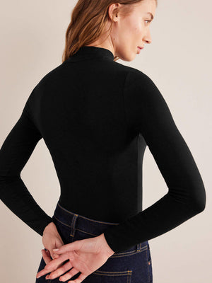 TANDUL  Women Solid High Neck Black Sweater