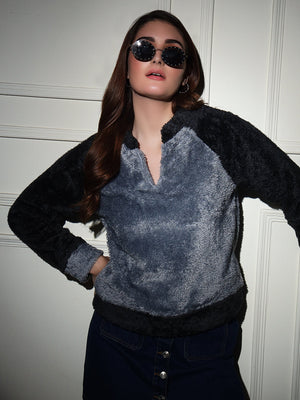 TANDUL  Women Full Sleeve Solid Sweatshirt