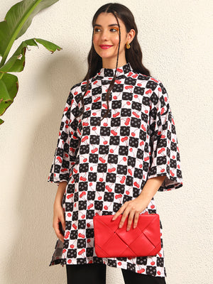 TANDUL Women Oversize Cherry Printed Tunic