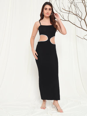 TANDUL  Women Bodycon Black Dress