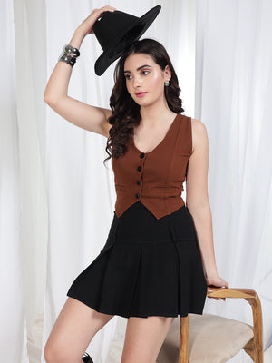 TANDUL Solid Women Waistcoat