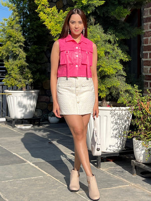 TANDUL Women Pink Leather Jacket