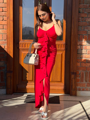 TANDUL Women Bold Red Dress