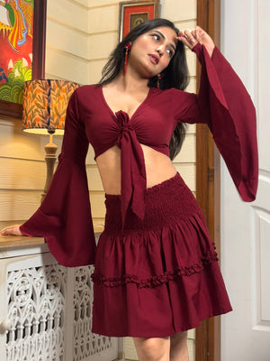 TANDUL Women Maroon Co-ord Set