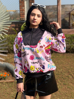TANDUL Women Vibrant Multicolor Printed Sweatshirt