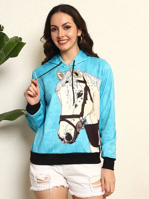 TANDUL Women Stunning Horse Printed Hoodie