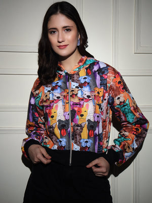 TANDUL  Women Animal Print Fleece Jacket