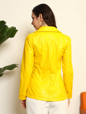 TANDUL Elegant Yellow Women Blazer