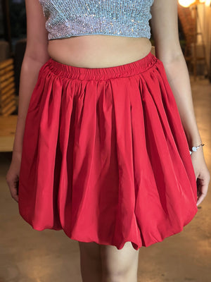 TANDUL Women Red Balloon Skirt