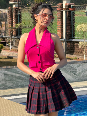 TANDUL Casual Sleeveless Solid Women Pink Top