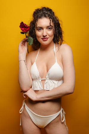 ELTIRE Beautiful Two Piece White Lingerie Set
