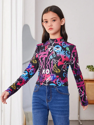 TANDUL Girls Casual Lycra Blend Top  (Multicolor, Pack of 1)