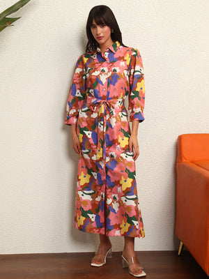 TANDUL Multicolor Floral Printed Long Dress