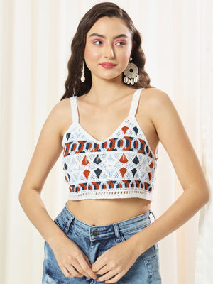 TANDUL  Casual Sleeveless Printed Women Multicolor Top