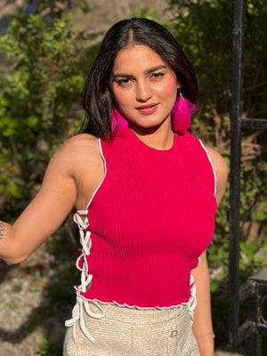 TANDUL Women Chic Pink Knitted Top