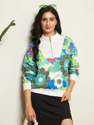 TANDUL Women Vibrant Floral Printed Sweatshirt