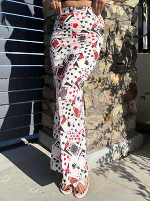 TANDUL Women Unique Playing Cards Skirt