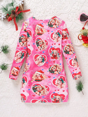 TANDUL Girls Above Knee Casual Dress  (Multicolor, Full Sleeve)
