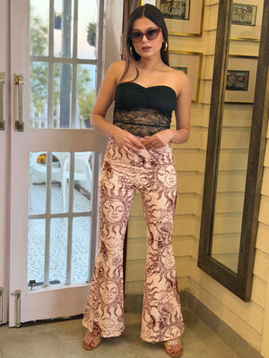 TANDUL  Women Regular Fit Beige Lycra Blend Trousers