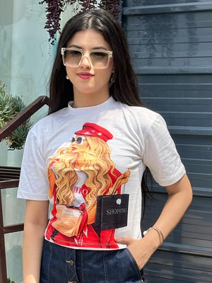 TANDUL Printed Women Round Neck Multicolor T-Shirt
