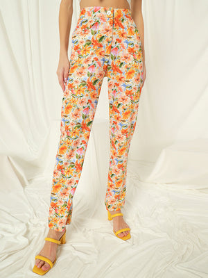 TANDUL  Women Regular Fit Multicolor Lycra Blend Trousers