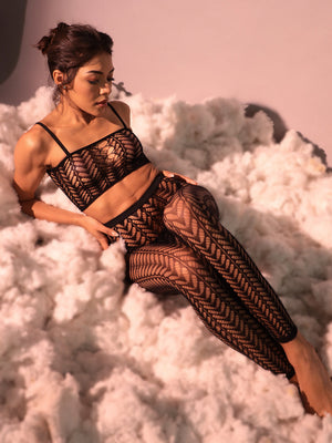 ELTIRE Women's Polyimide Two piece Body Stocking